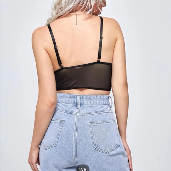 Black backless lace cami top - Picture 2 of 2